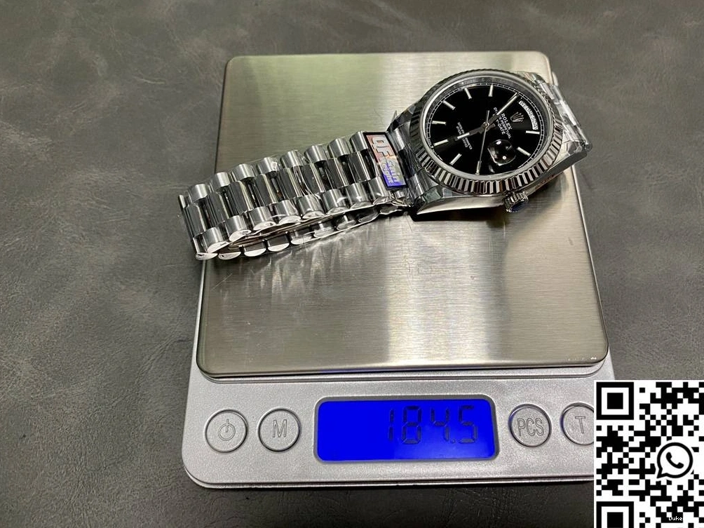 Factory Tungsten QF v5 Day M228239-0004 Date Dial Black Steel Rolex 0315